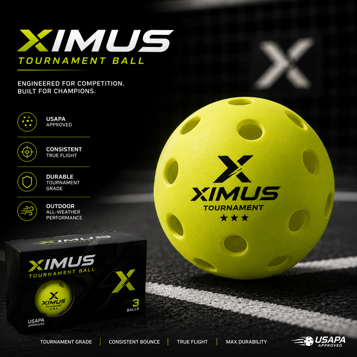 XIMUS K-40 ball on a competition court